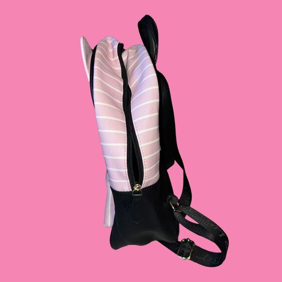 LUV Betsey Johnson Cat Pleather White Black Backpack - Picture 4 of 9